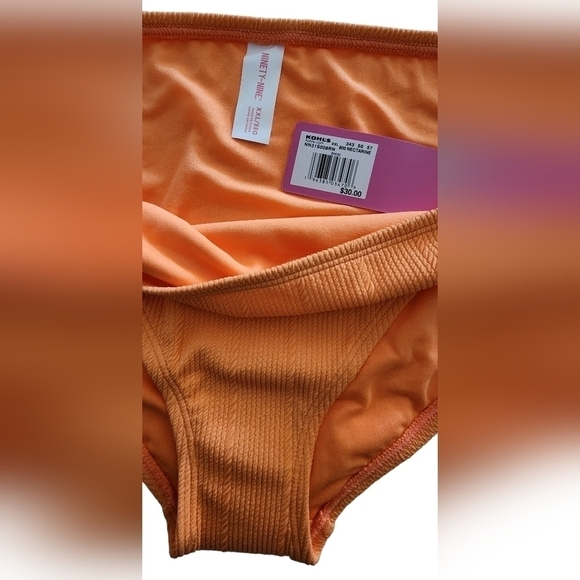 $30 Juniors' Ninety-Nine° Bikini Swim Bottoms XXL 19 NWT Nectarine Orange NWT - Picture 4 of 7